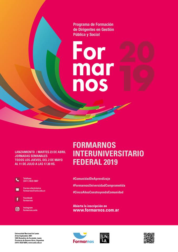 El martes 23 se lanzará el Programa Formarnos 2019