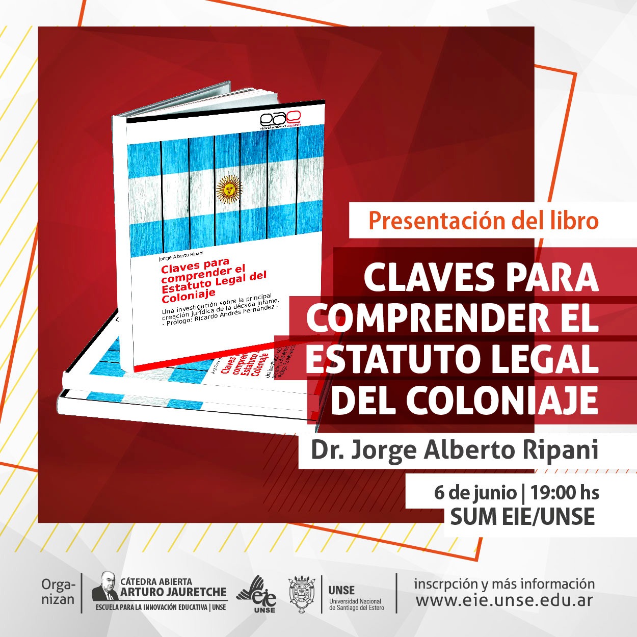 El Dr. Ripani presentará "Claves para entender el Estatuto Legal del Coloniaje"