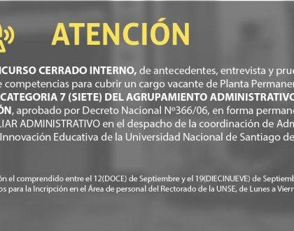 Concurso para el personal no docente de la UNSE