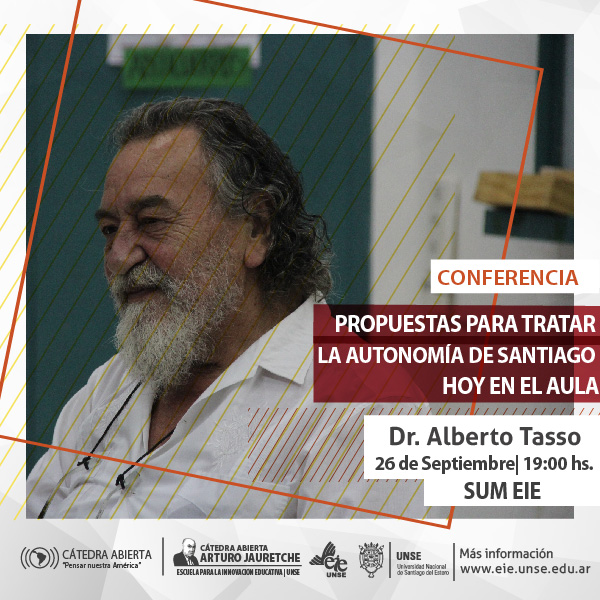 ﻿El Dr. Alberto Tasso brindará herramientas para tratar la autonomía provincial en el aula