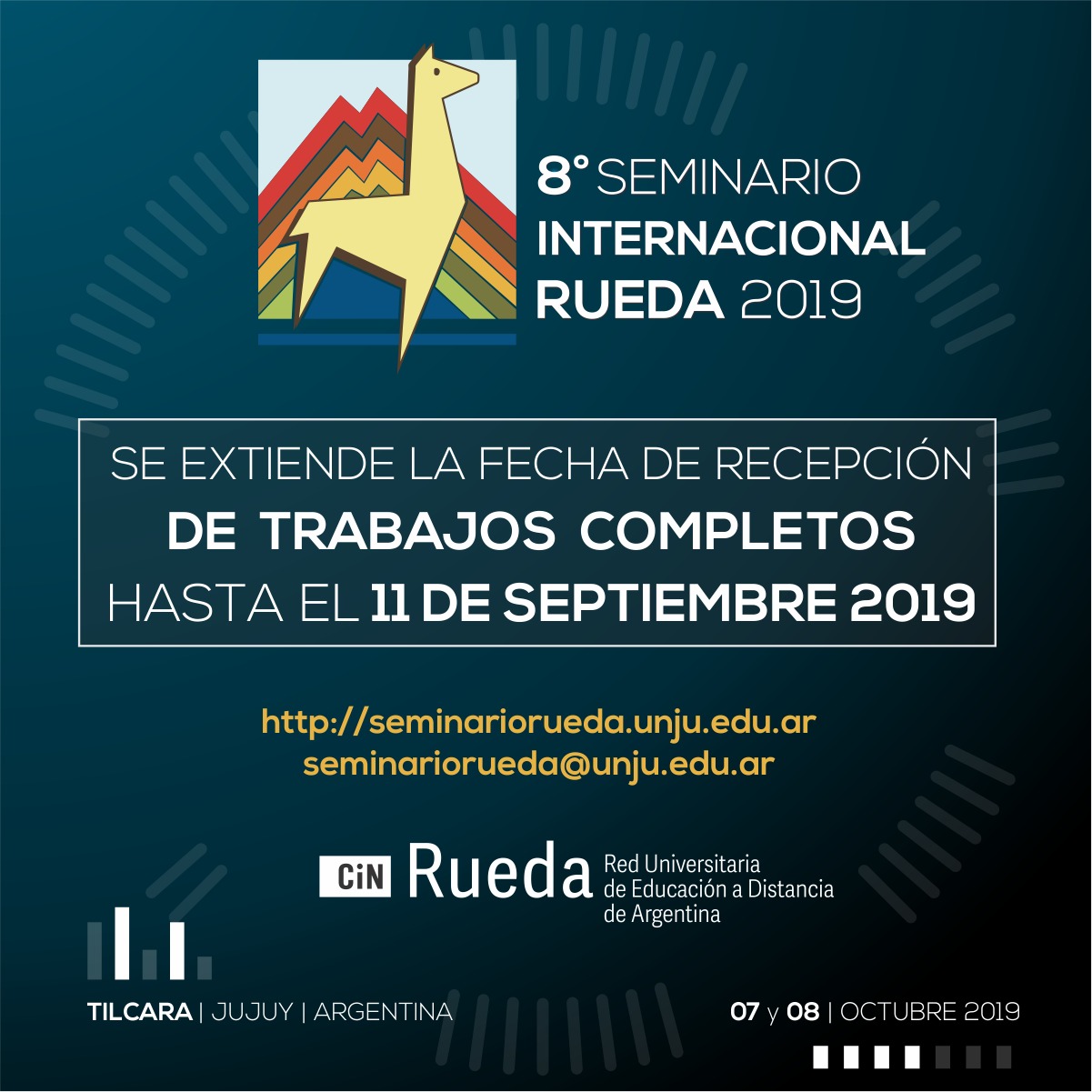 RUEDA 2019: Extensión de fecha de recepción de trabajos completos