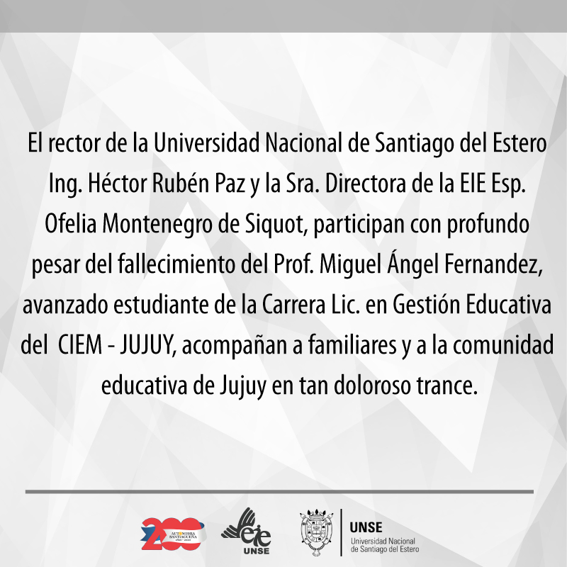 Acompañamiento Institucional al fallecimiento del Prof. Miguel Ángel Fernandez.