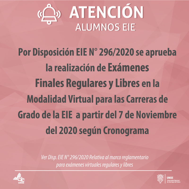 Información para alumnos de Grado sobre Exámenes Finales Regulares y Libres