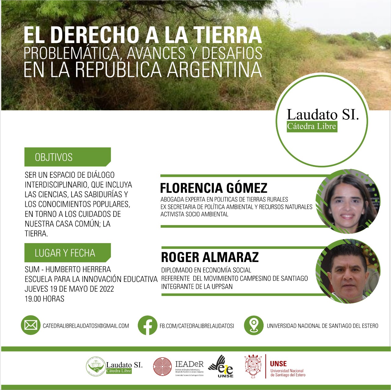 Cátedra Laudato Si: Encuentro  de diálogo “El derecho a la tierra”. Problemática, avances y desafíos en la República Argentina