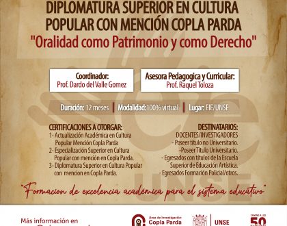 DIPLOMATURA SUPERIOR EN CULTURA CON MENCIÓN COPLA PARDA