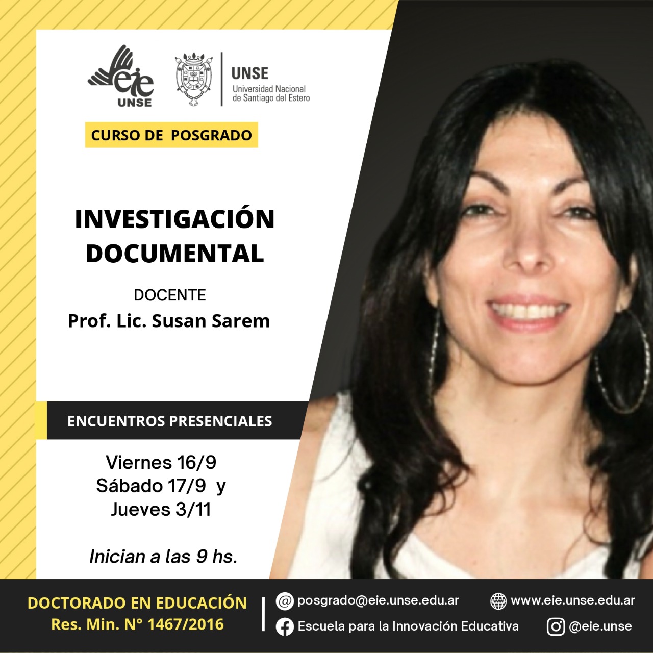 La Mg. Sarem dictará el curso de Posgrado: Investigación Documental