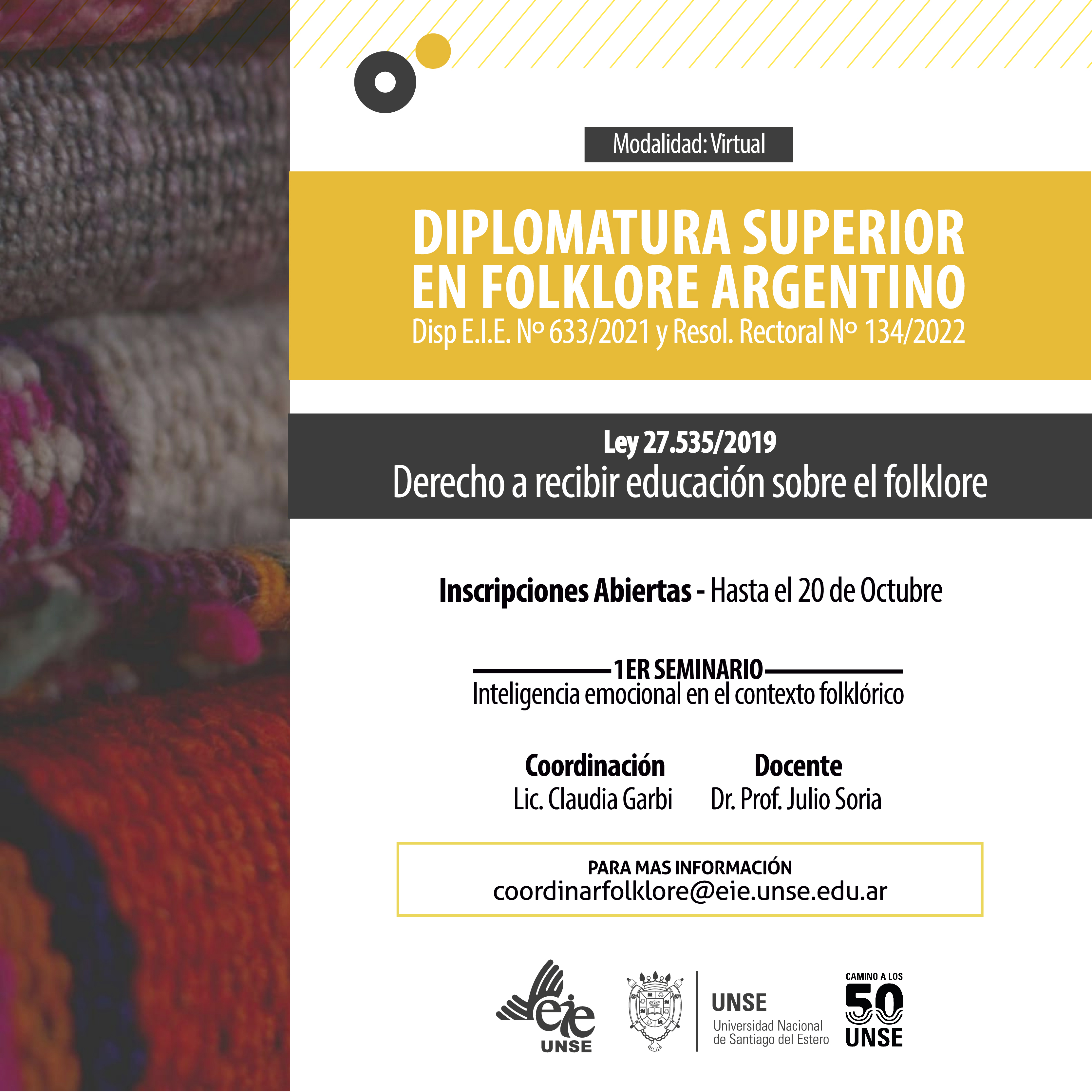 DIPLOMATURA SUPERIOR EN FOLKLORE ARGENTINO