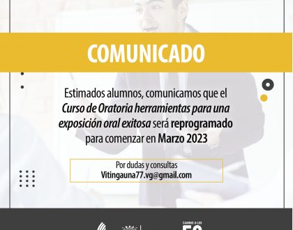 Reprogramamos el Curso de Oratoria