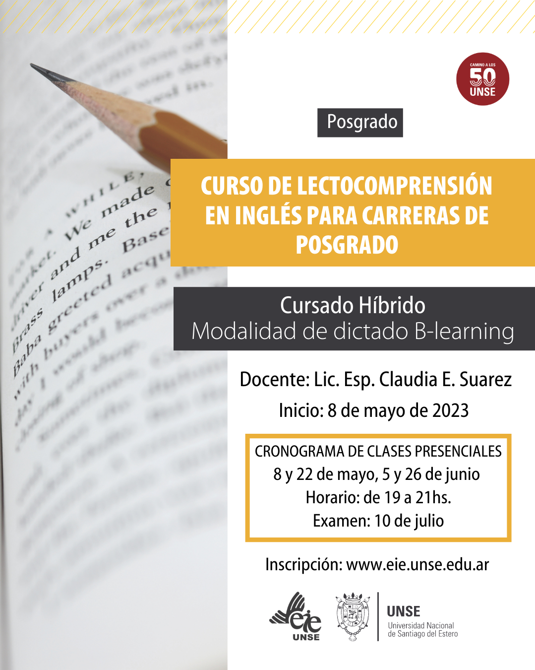 Curso de Lectocomprensión en inglés para carreras de posgrado