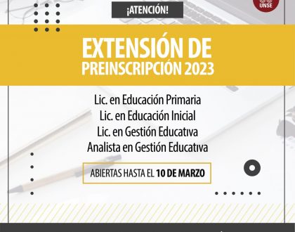 Extendemos plazos de preinscripción para nuestras carreras de Grado