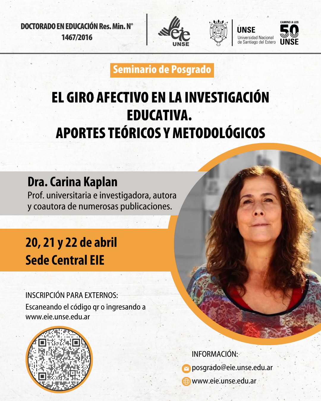 La Dra. Kaplan dictará un seminario de Posgrado