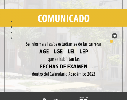 Fechas de Examen habilitadas en el calendario académico!