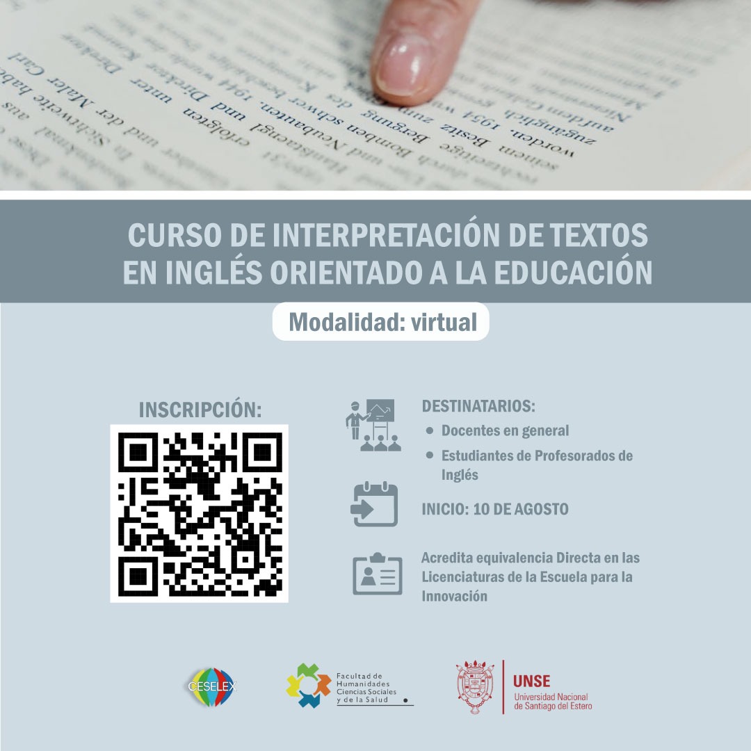 Curso de Interpretación de Textos en Ingles orientado a la educación
