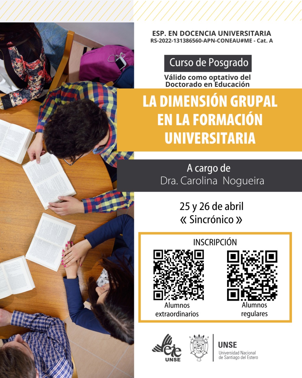 Curso: La dimensión grupal en la formación universitaria